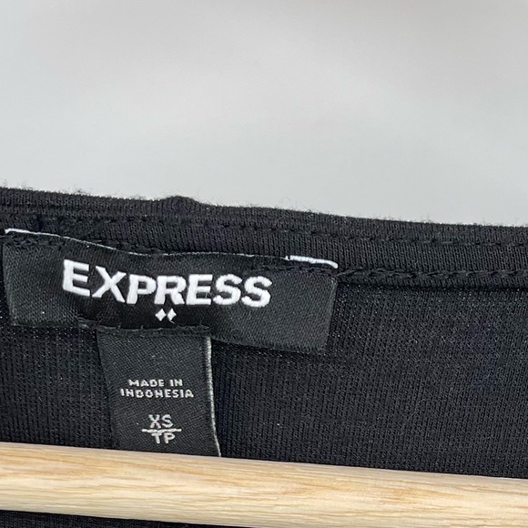 Express Black Dress Flutter Sleeve Waist Tie Dress Size XS - Picture 4 of 6